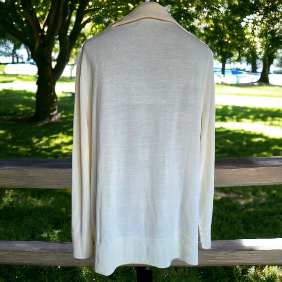 NWT TALBOTS ( 2X ) Pure Merino Wool off White Pullover Turtle Neck - Picture 4 of 7